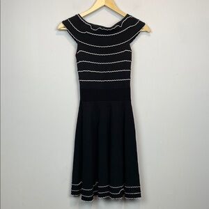 Ted Baker Black and White Fit and Flare Midi Dress
